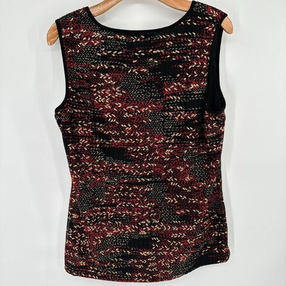Kasper Womens Sleeveless red gold metallic Knit Top Size Large textured - Picture 12 of 12